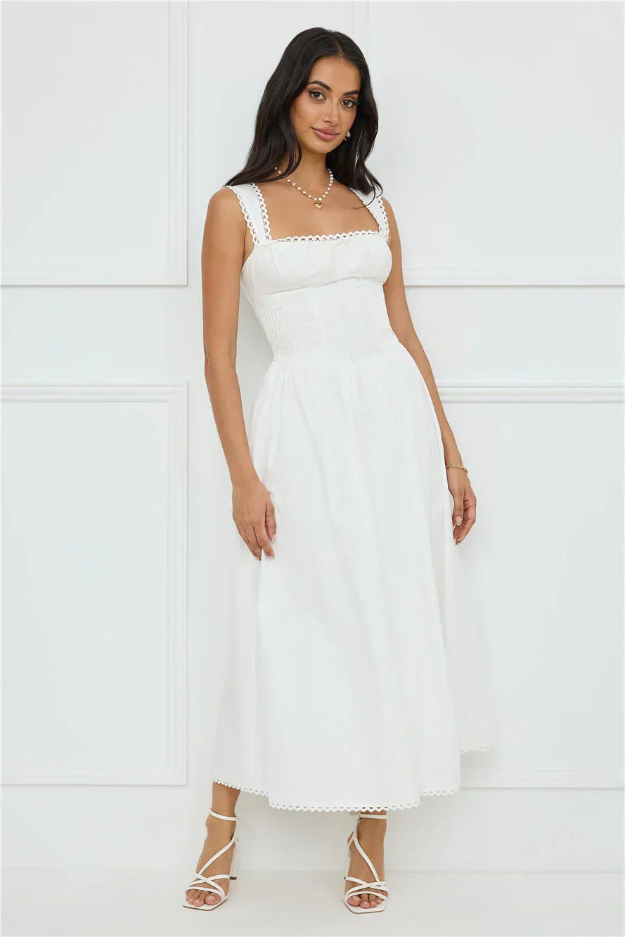 Luxe Serene Midikleid Weiß