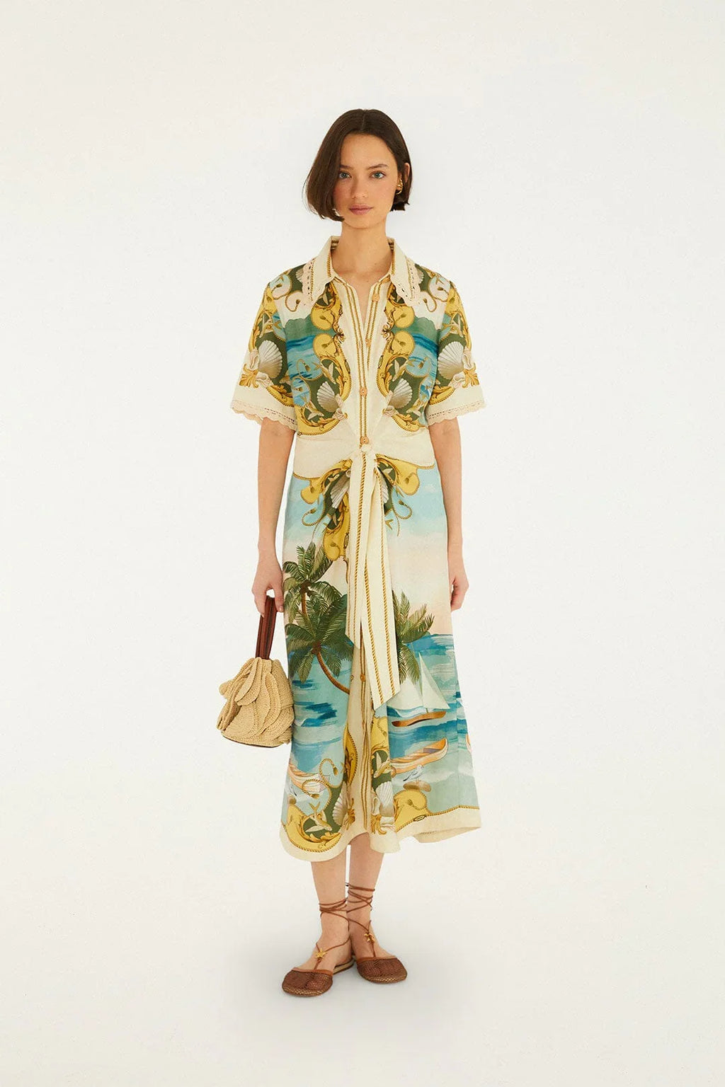Off-White Royal Sea Midikleid mit Kragen