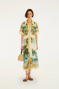 Off-White Royal Sea Midikleid mit Kragen