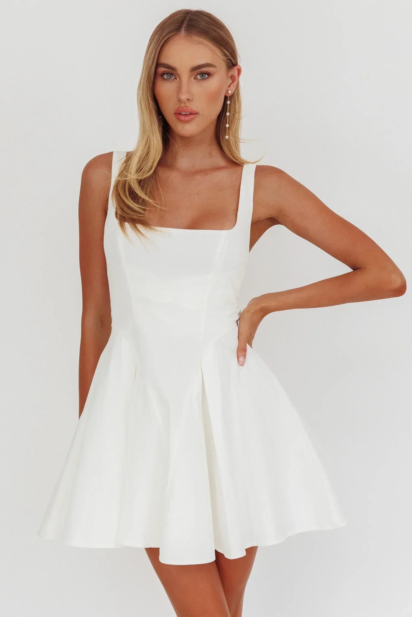 A-Linien-Minikleid „Get My Attention“ in Weiß