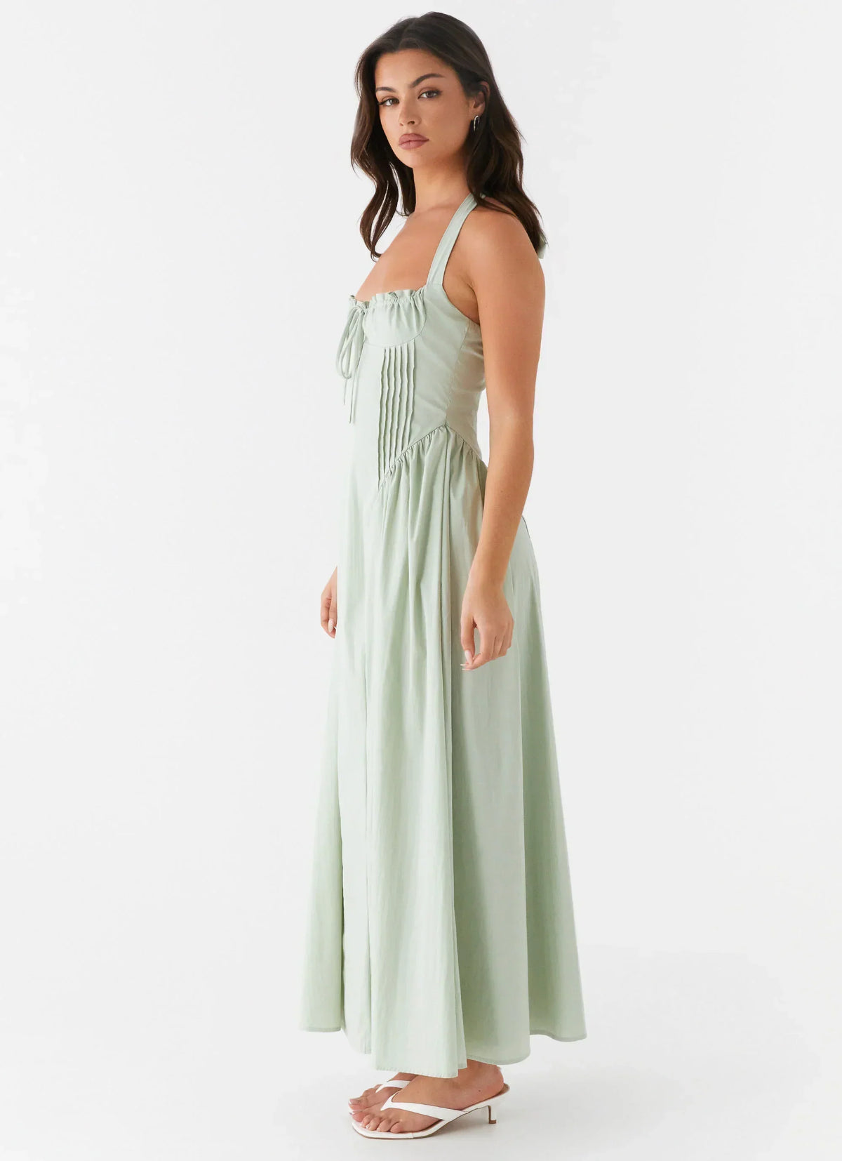 Olenna Neckholder-Midikleid - Salbeigrün
