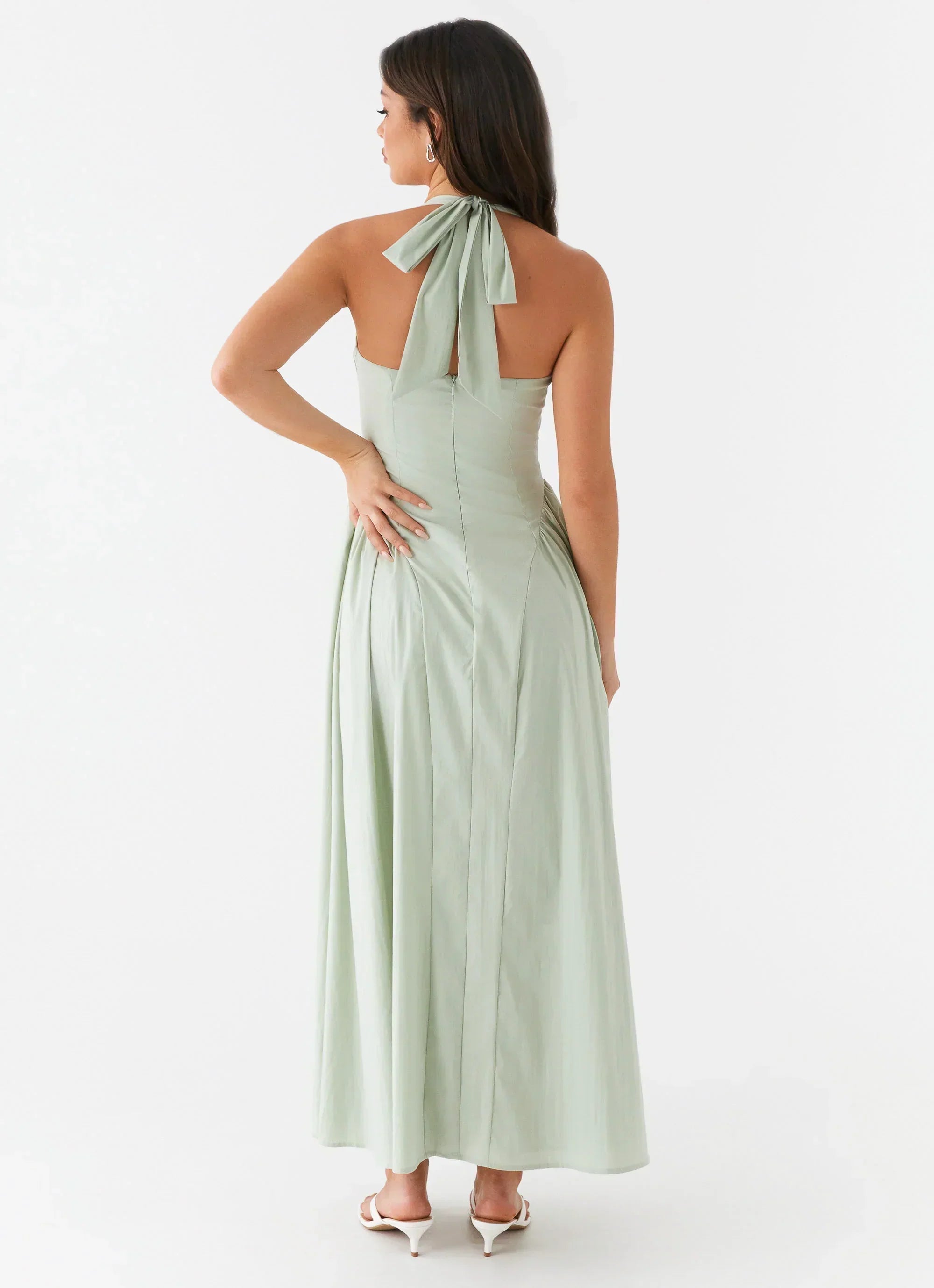 Olenna Neckholder-Midikleid - Salbeigrün