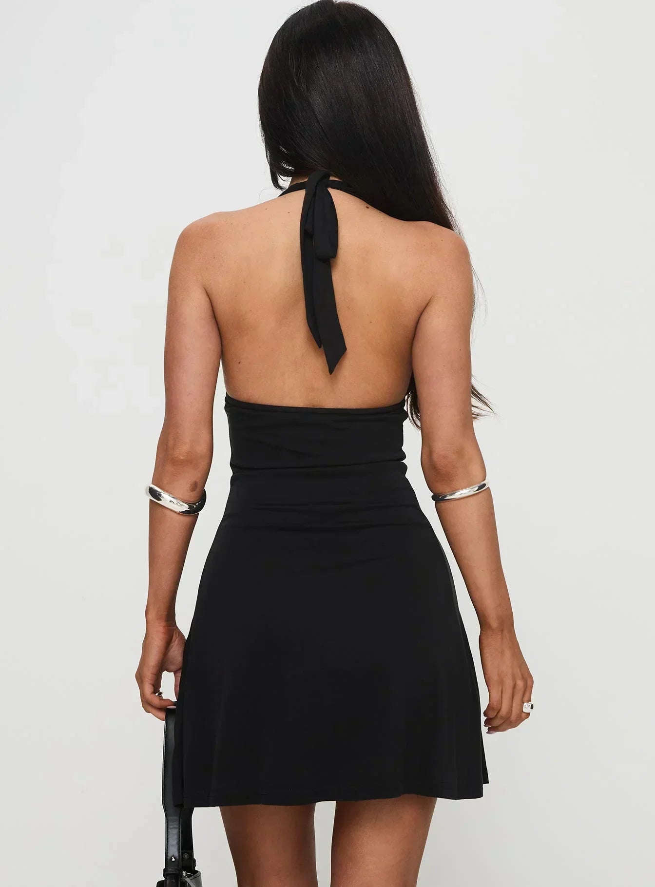 Tinisie Neckholder-Minikleid Schwarz Tall