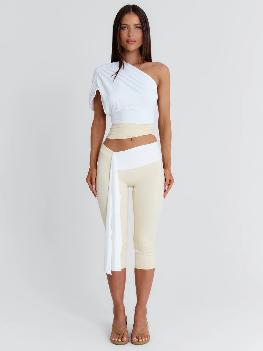 Linday Crop Top White And Cream