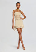 Vali Metallic Crochet Pearl Dress
