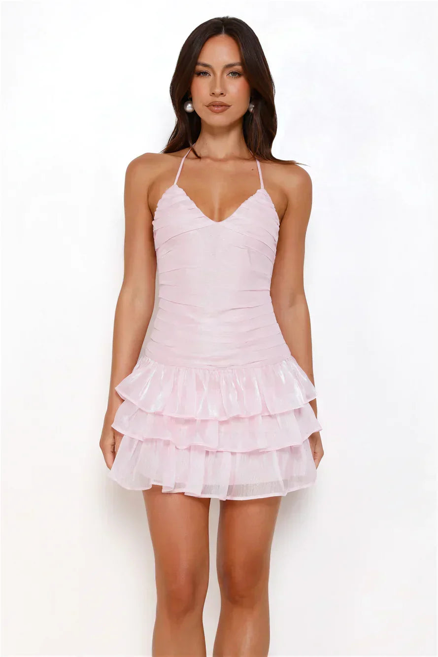 Party im Disco Neckholder Minikleid
