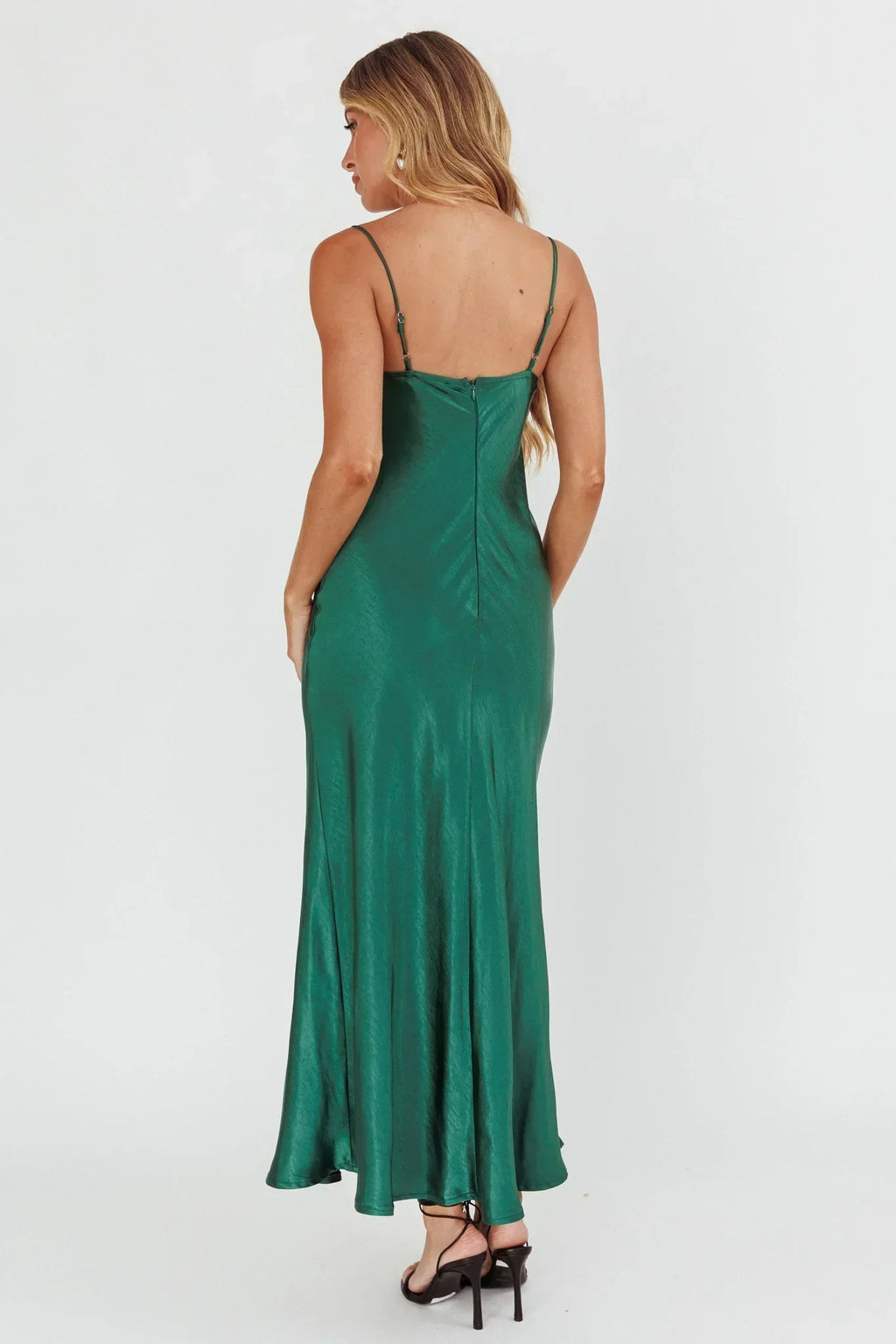 Inhibitions Spitzen-Bustier-Midikleid Waldgrün