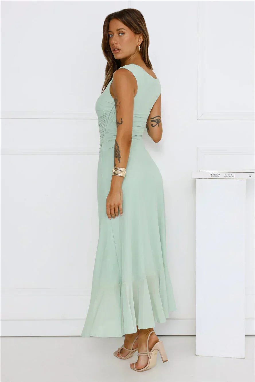 Müheloses Off-Shoulder Midi-Kleid aus Mesh für Mädchen