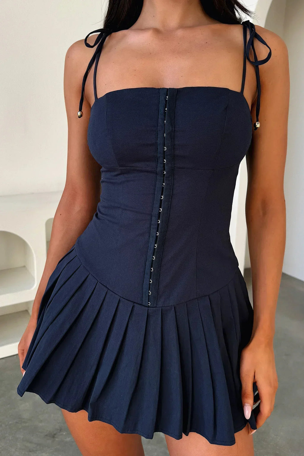 Yaz Falten-Minikleid - Marineblau