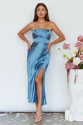 Yvette Wickelausschnitt-Midikleid Desert Midnight Blue