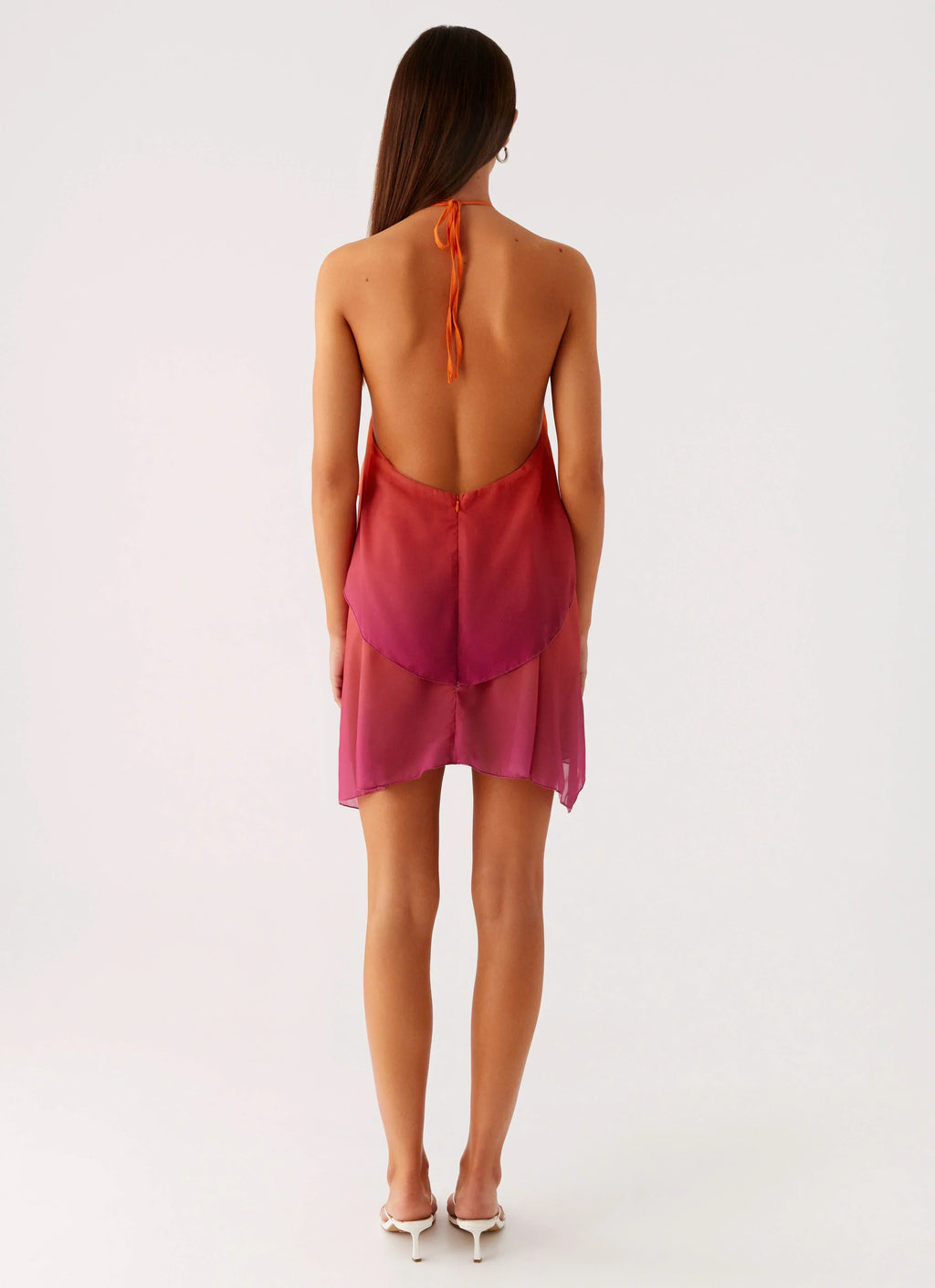 Twin Flame Minikleid – Orangefarbener Farbverlauf