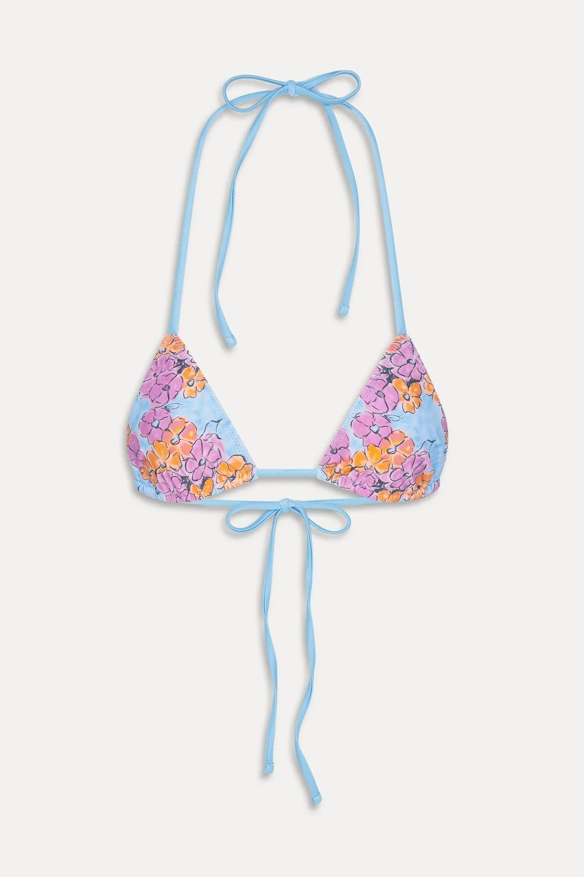 Nick Floral Triangle Bikini Top - Color Me