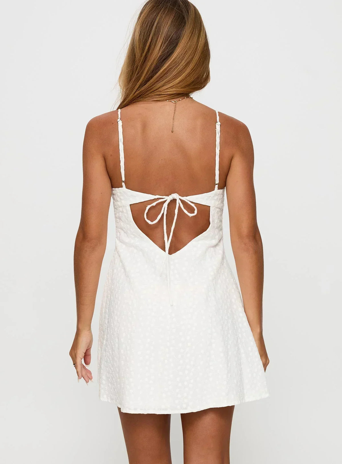 Lieblich Besticktes Minikleid Weiß