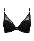 Love Soul Plunge-Büstenhalter mit schwarzem Tuchdesign