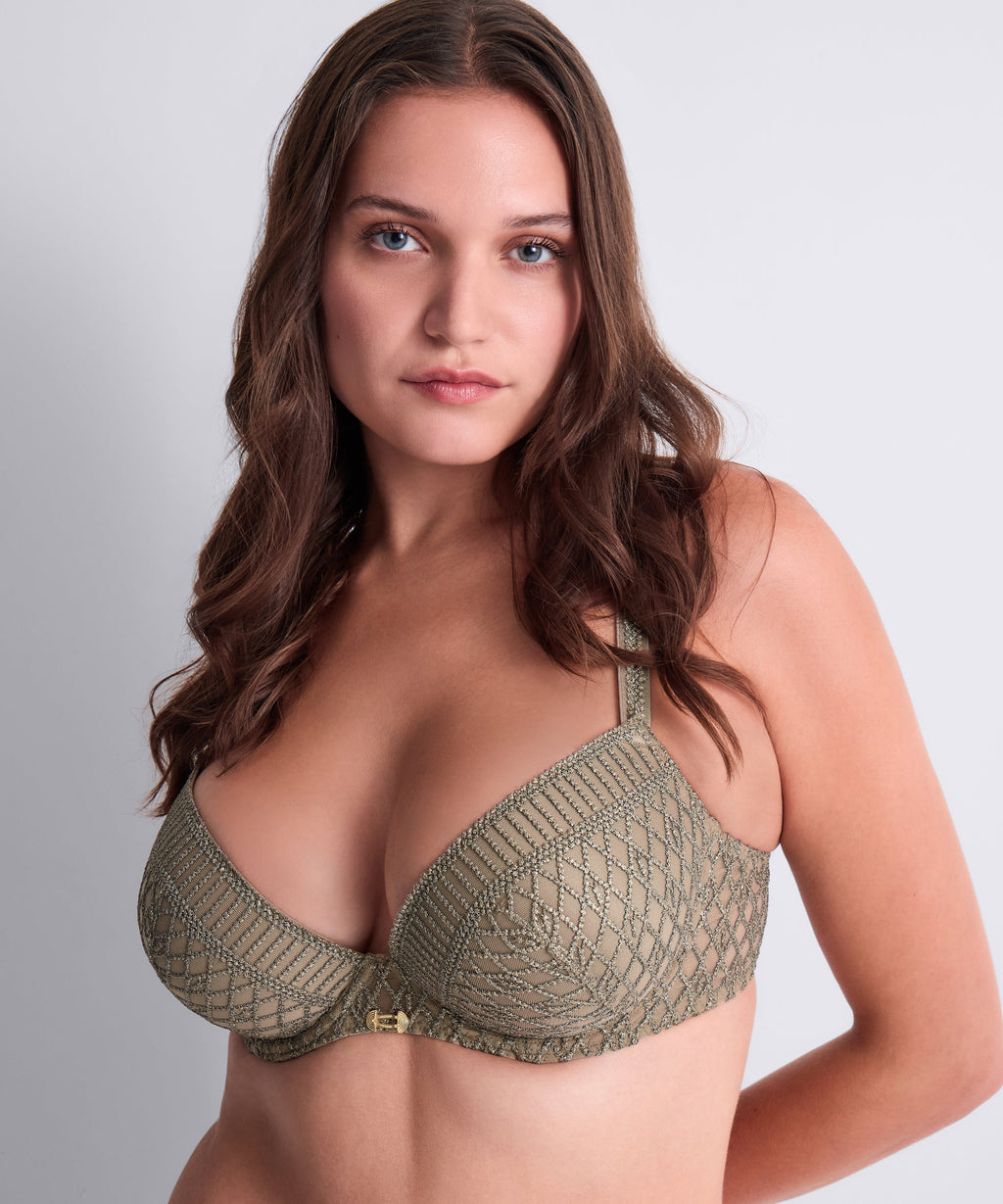 Stardust Dream Push-up-BH mit Schale Nile Green