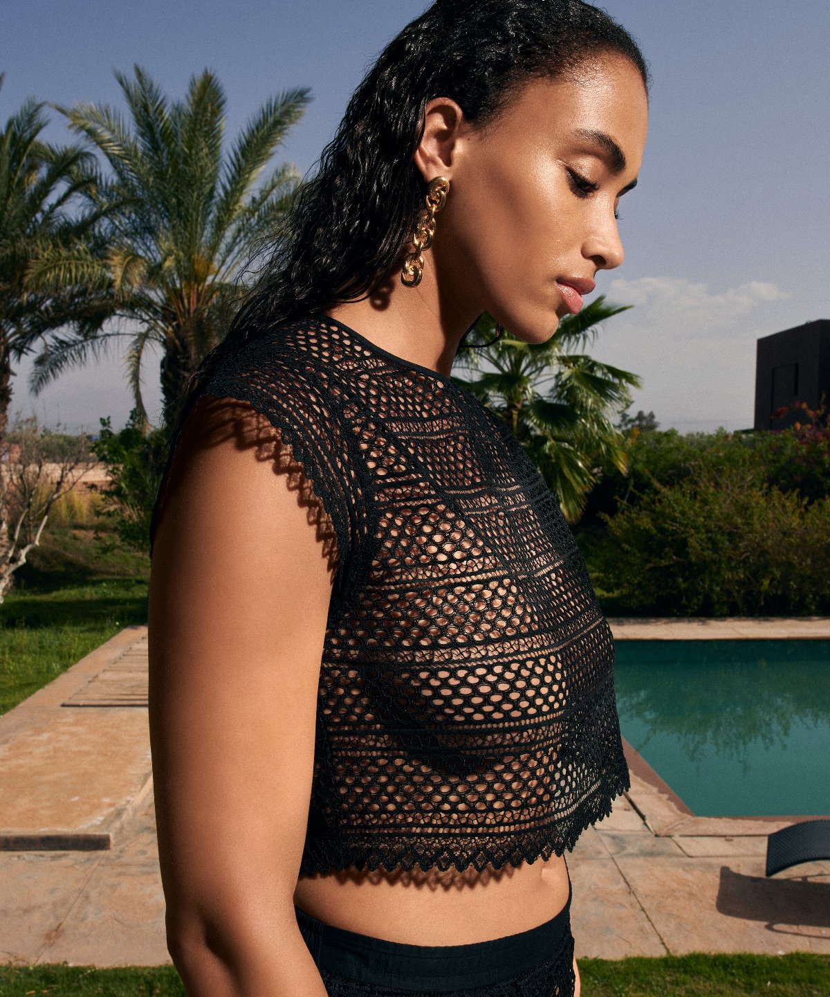 By the Sea Top manches courtes Black