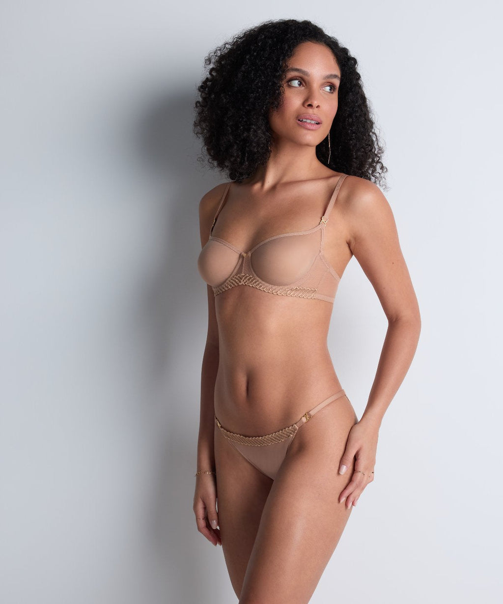 Sheer Emotion Culotte, niedriger Bund, Sand