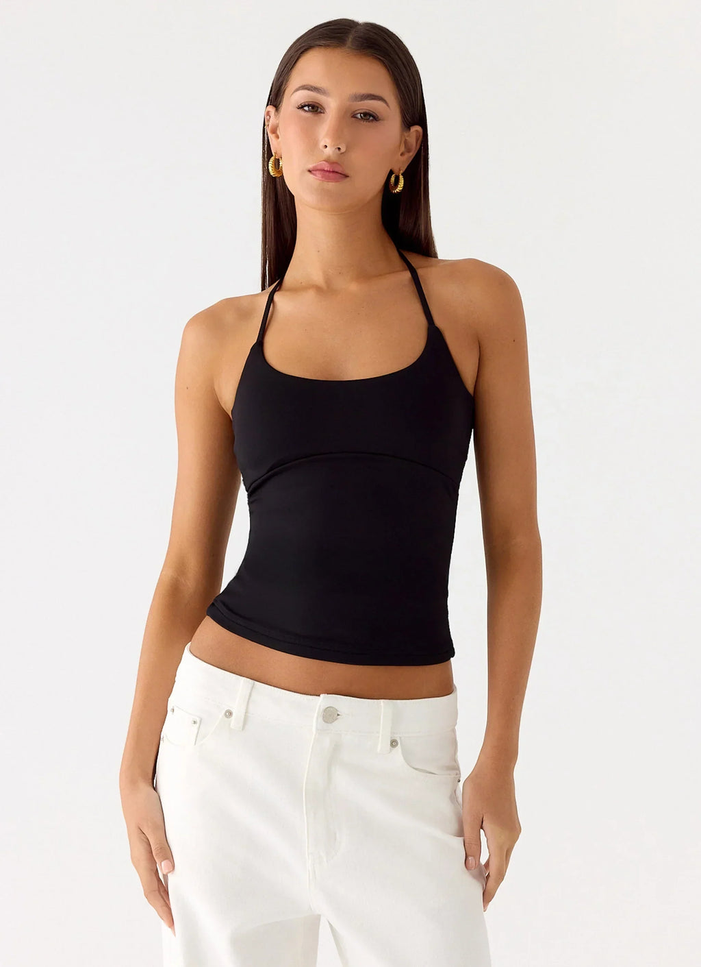 Chauncey Neckholder-Top – Schwarz