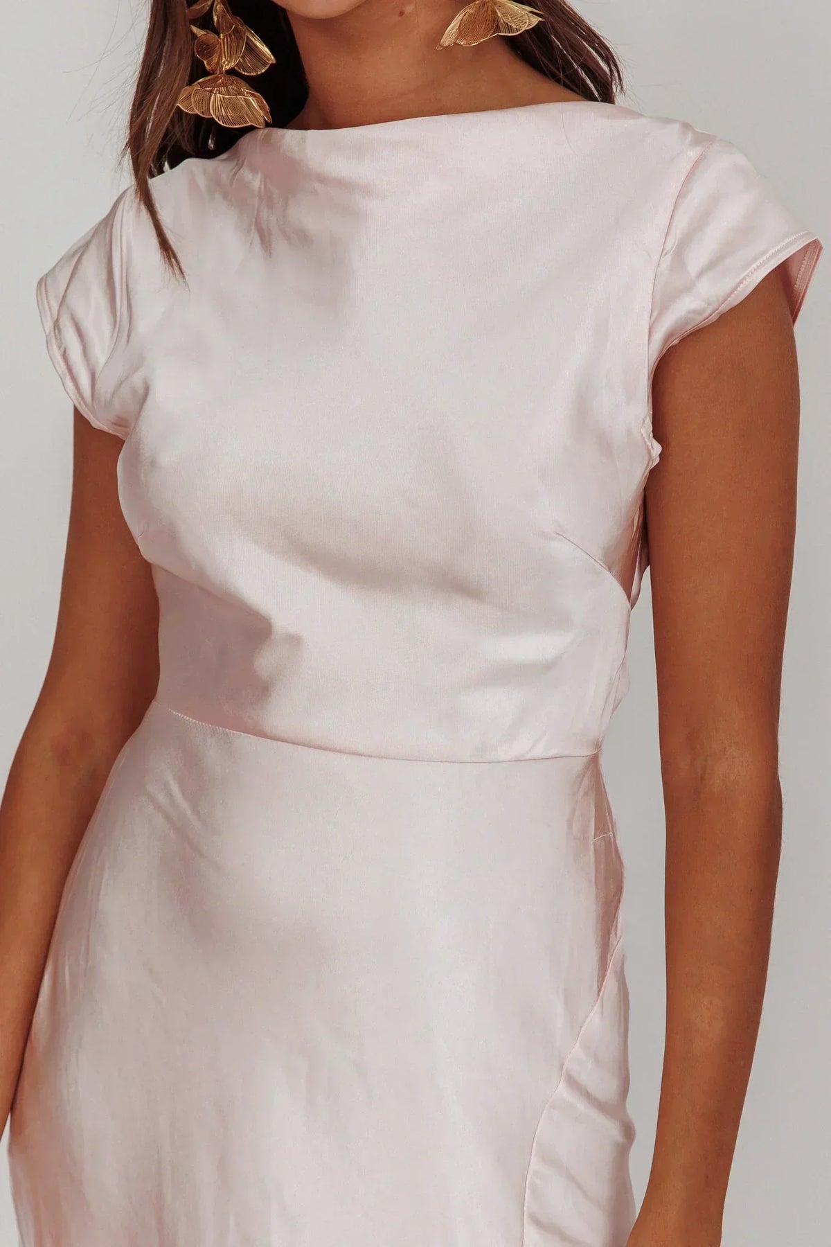 Lucinda Twist Back Midikleid Blush
