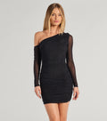 Tena One-Shoulder Strass-Minikleid