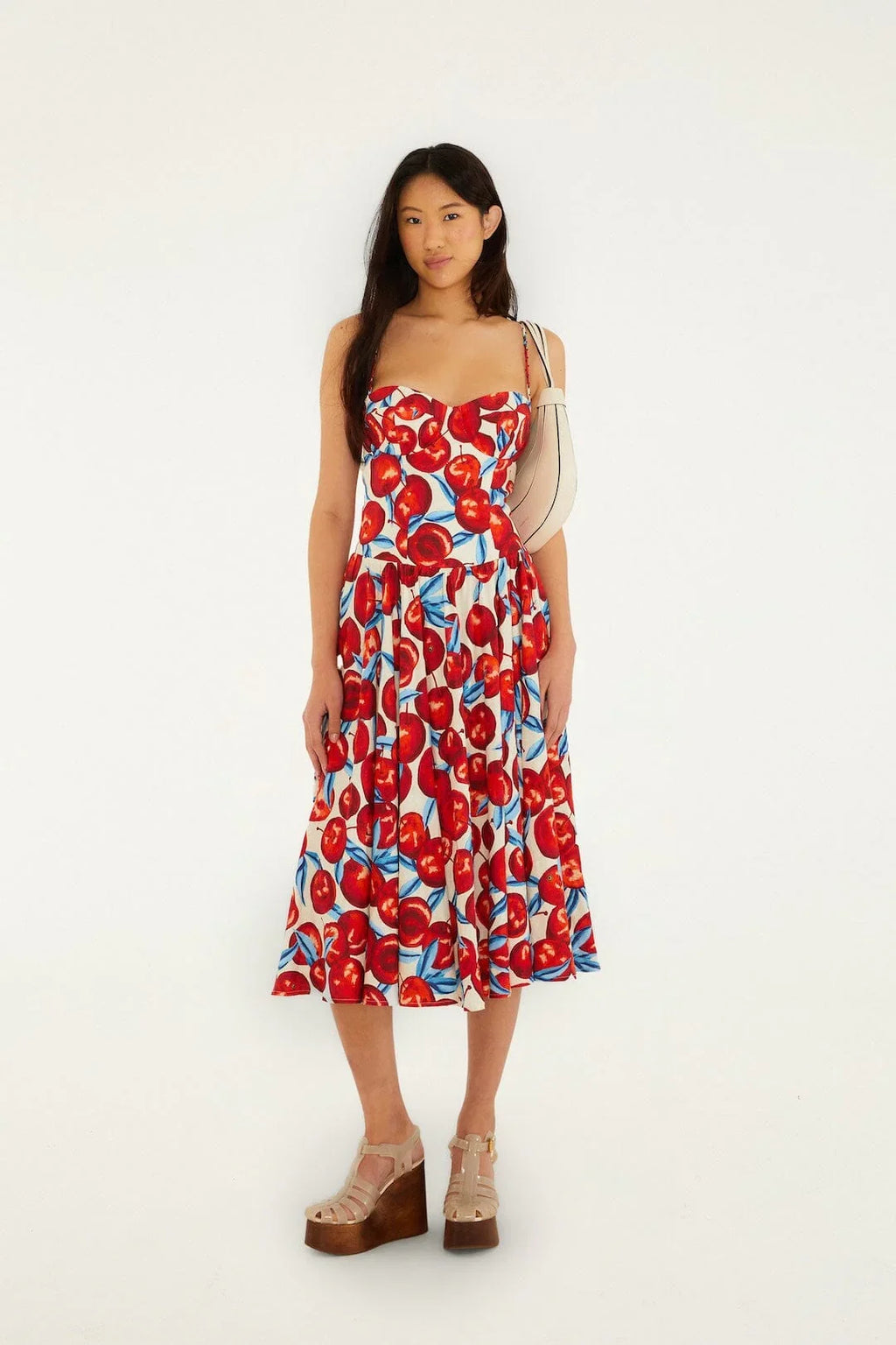 Cherry Blossom Sleeveless Midi Dress