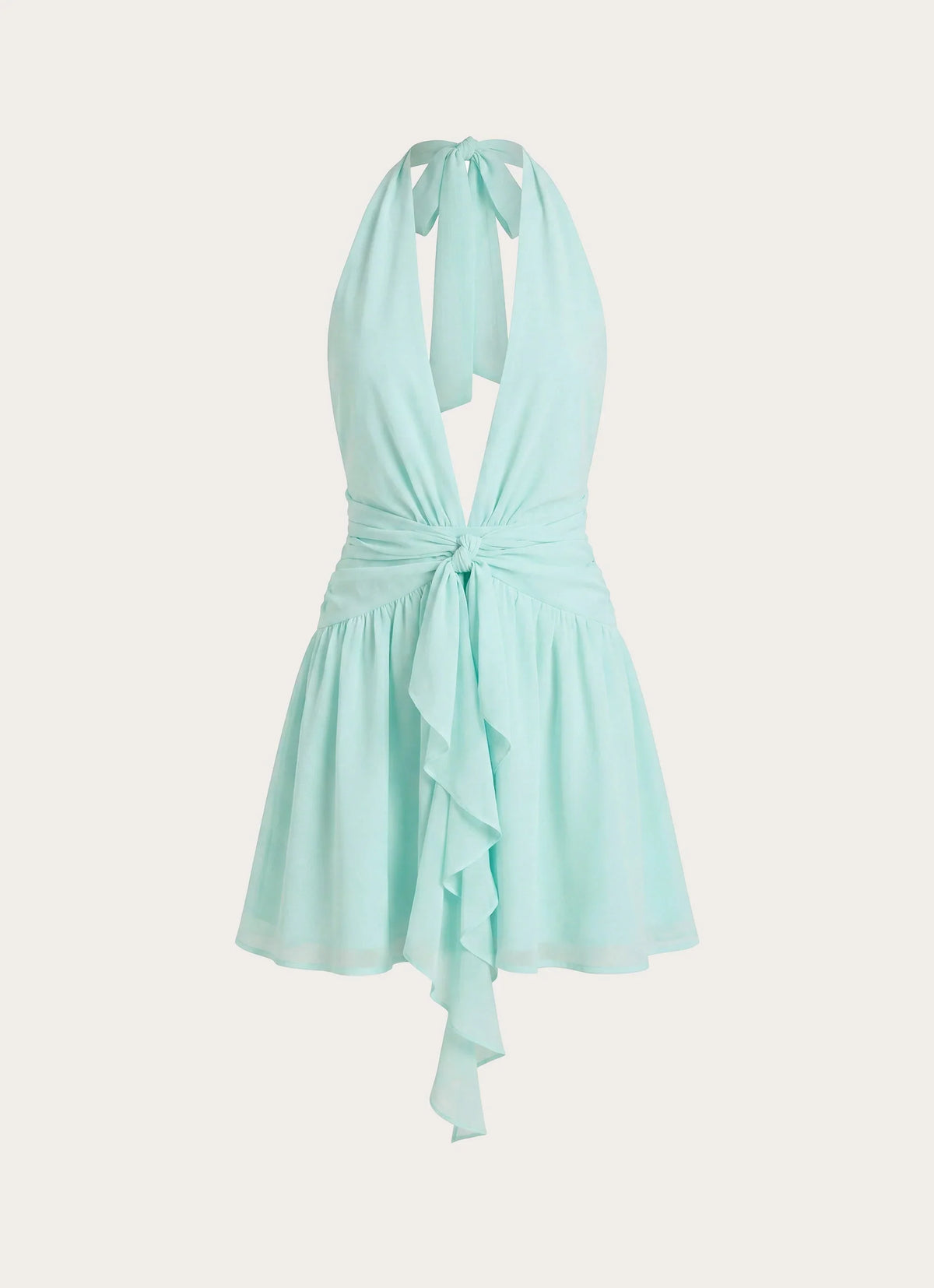 Guide You Neckholder-Minikleid – Aqua