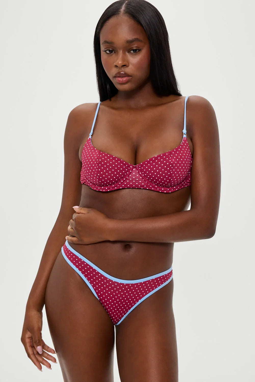 Dove Polka Dot Bikini Bottom - Tuscany