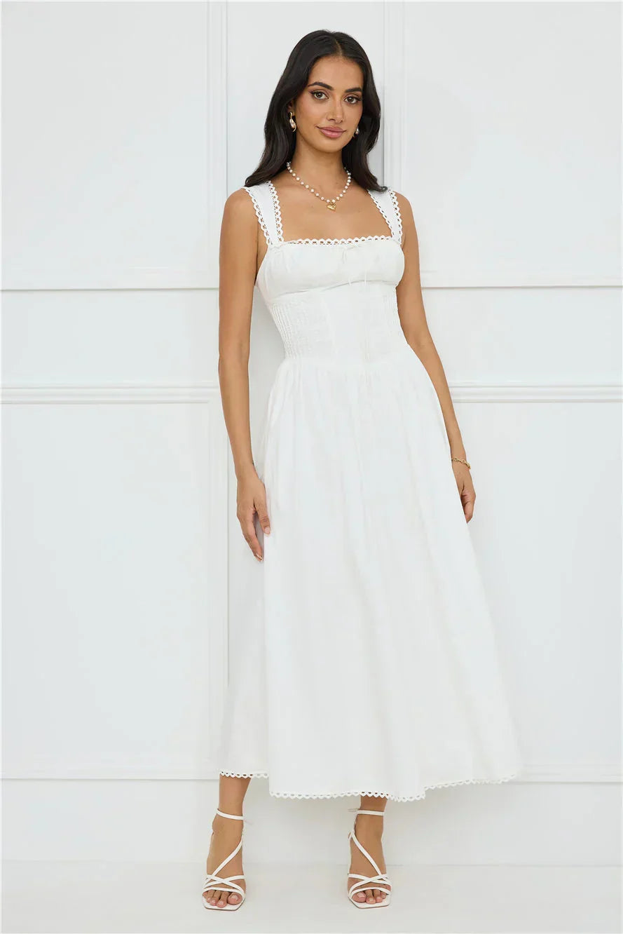 Luxe Serene Midikleid Weiß