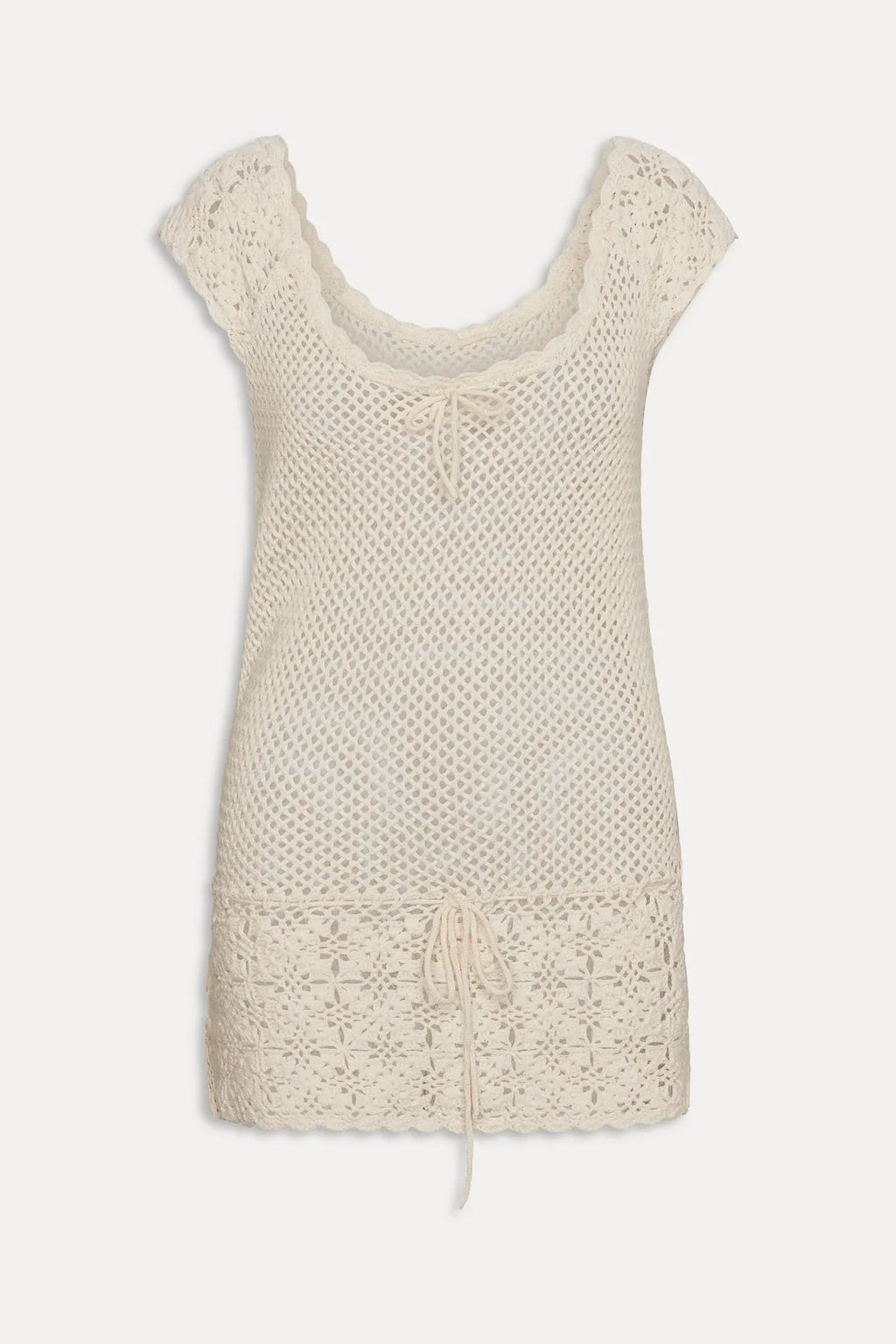 Moss Crochet Mini Dress - Sand Dollar