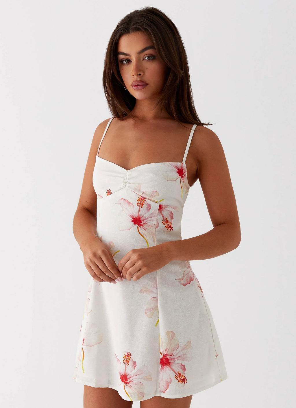 Leinen-Minikleid Isra – Kamelie