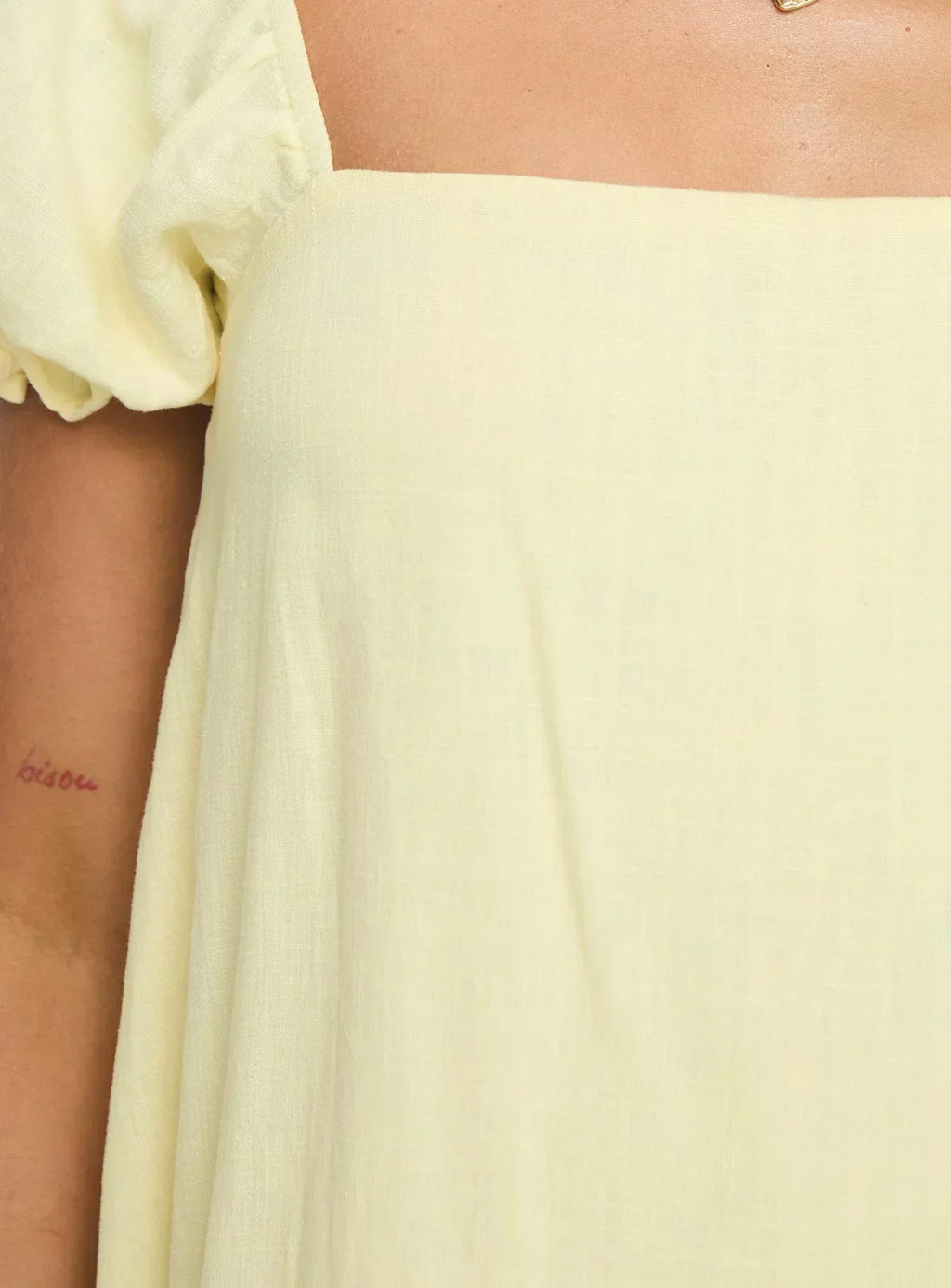Beyond Leinen-Mischgewebe Minikleid Gelb