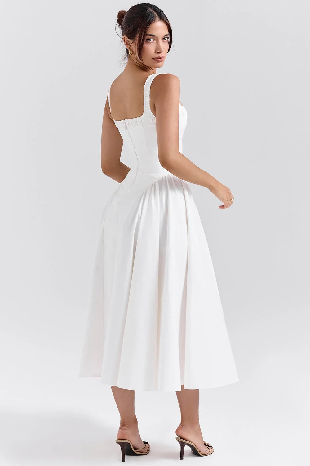 white cotton midi sundress