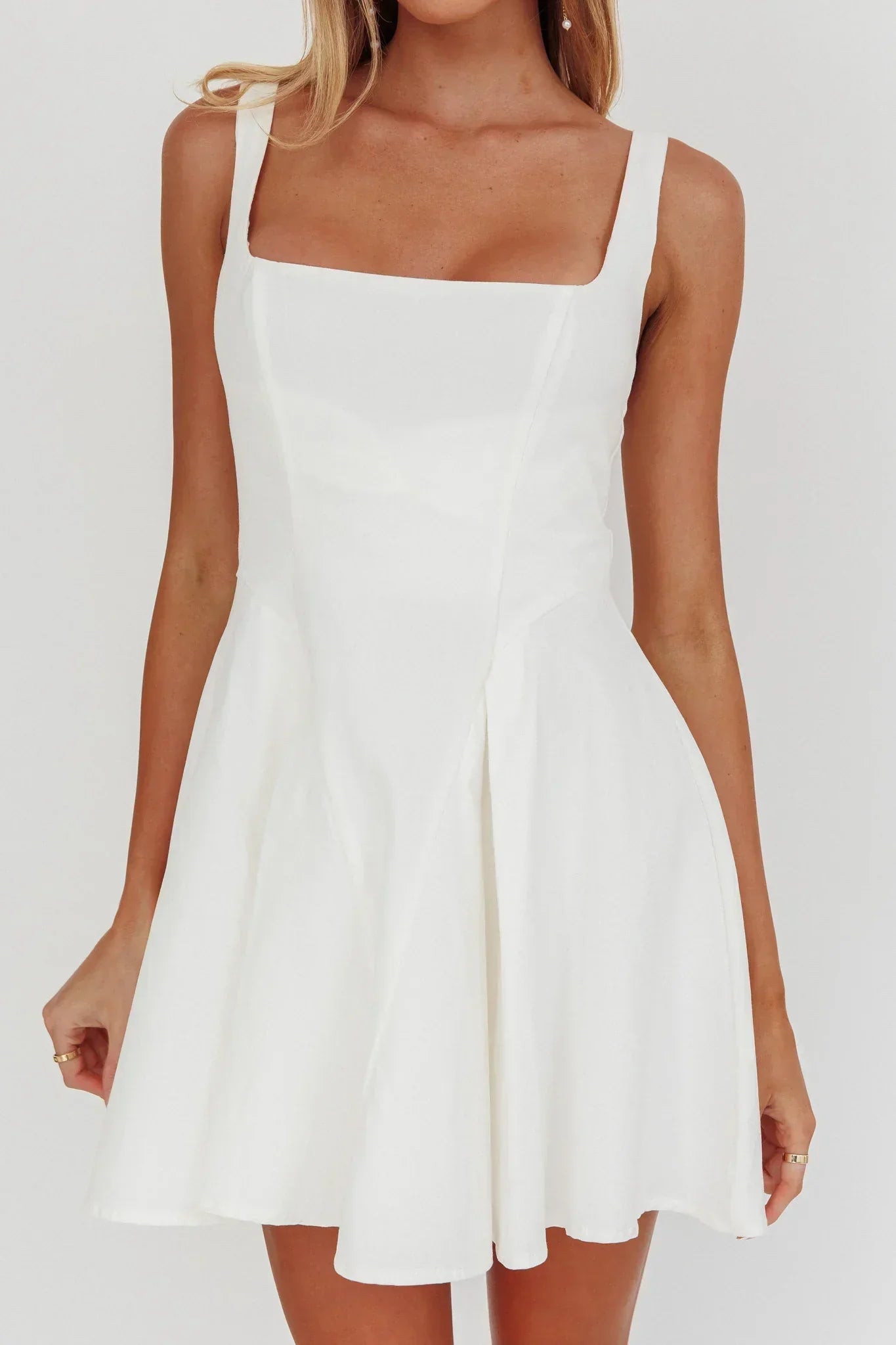 A-Linien-Minikleid „Get My Attention“ in Weiß