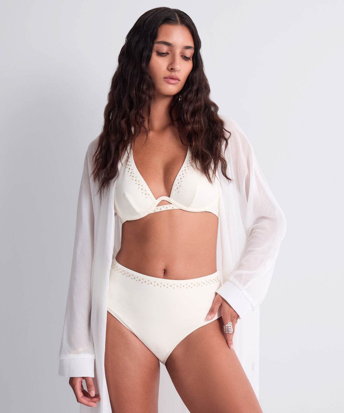Summer Stars Bas de maillot de bain taille haute Sea Pearl
