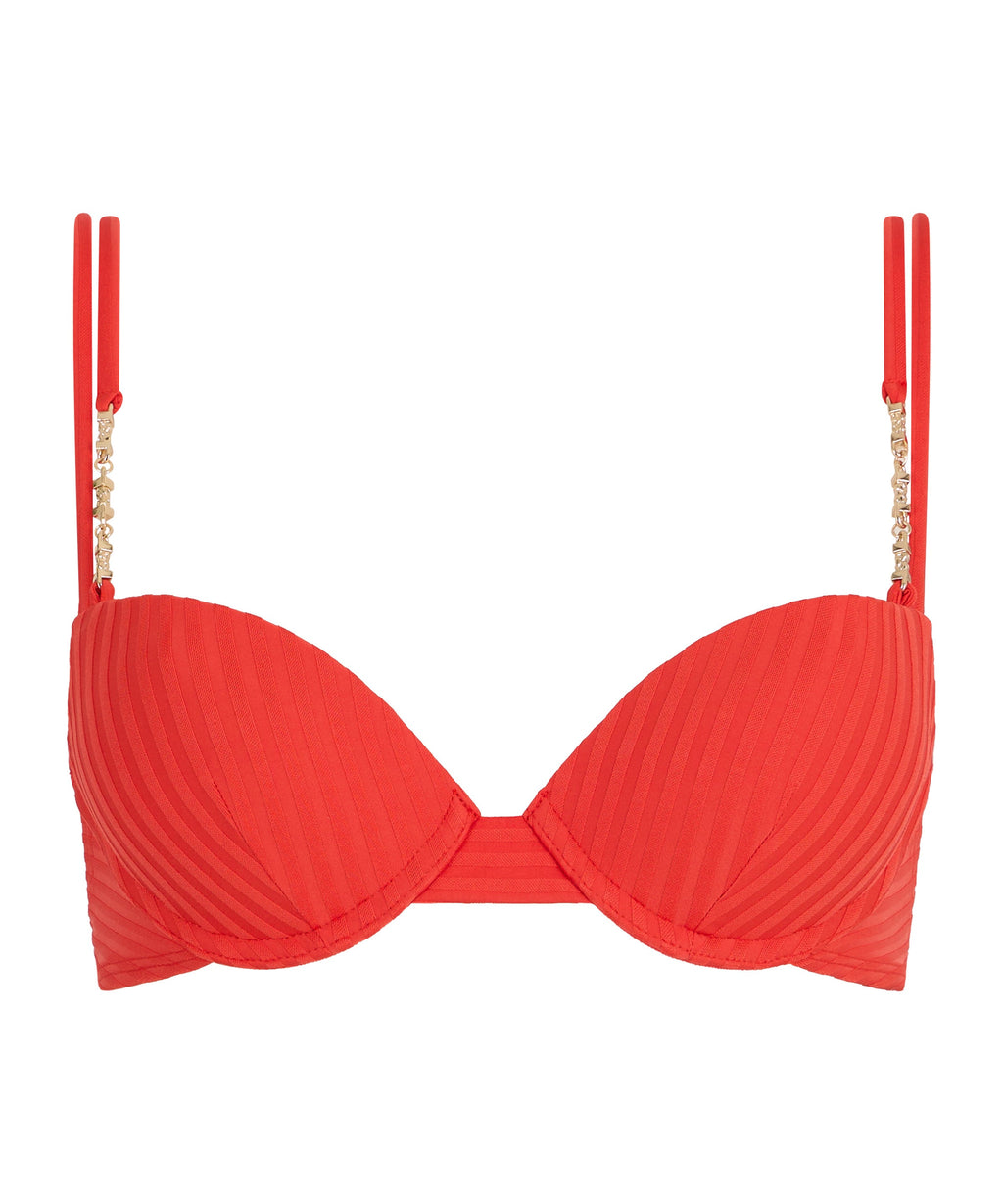 Sun Pop Push-up-Bikinioberteil Koralle
