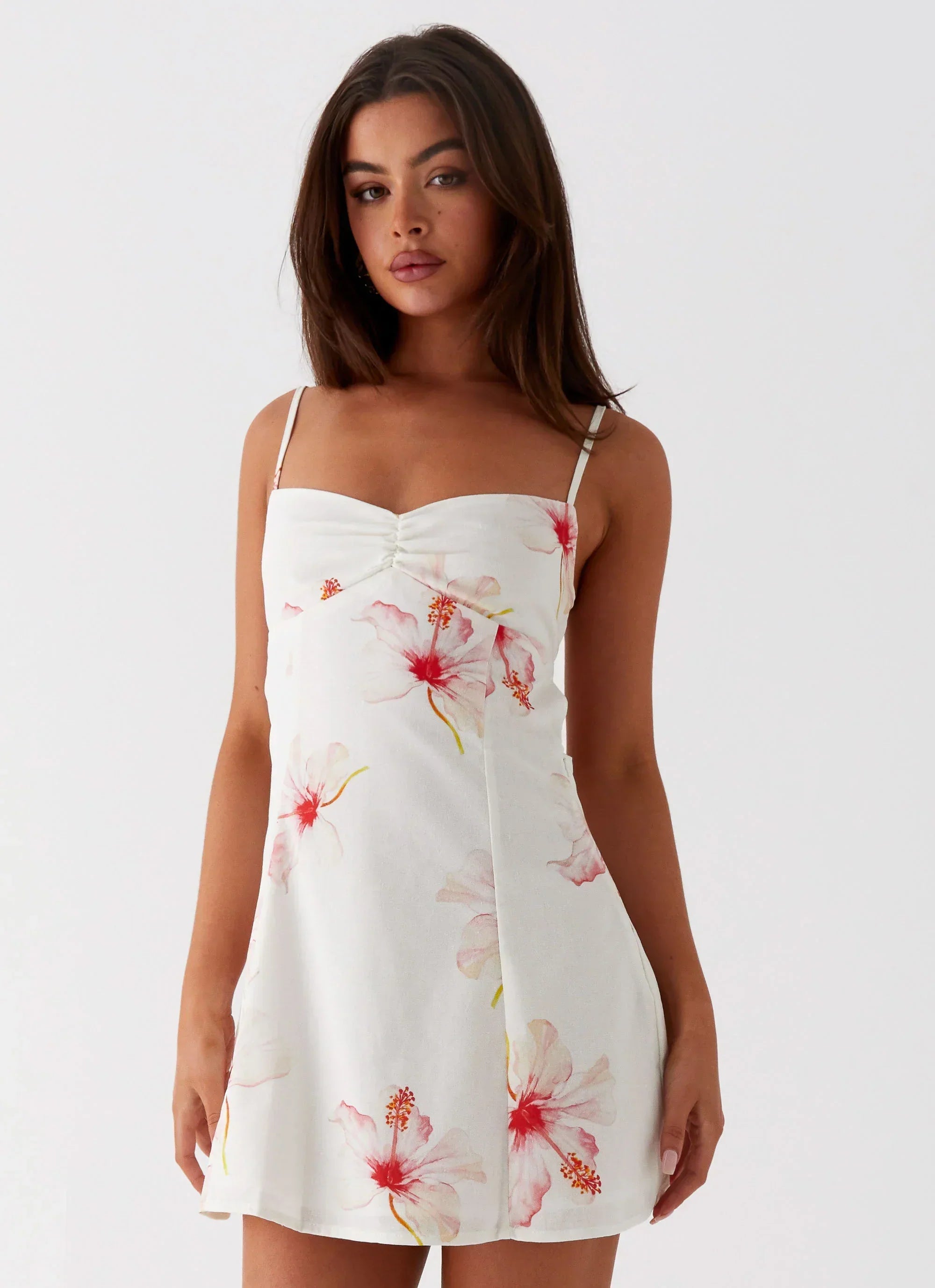 Leinen-Minikleid Isra – Kamelie
