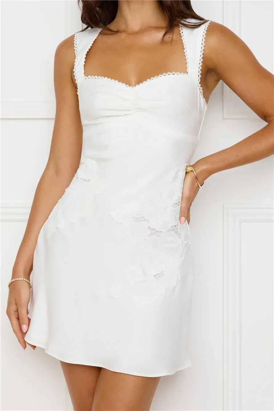 Exotic Flair Satin-Minikleid Weiß