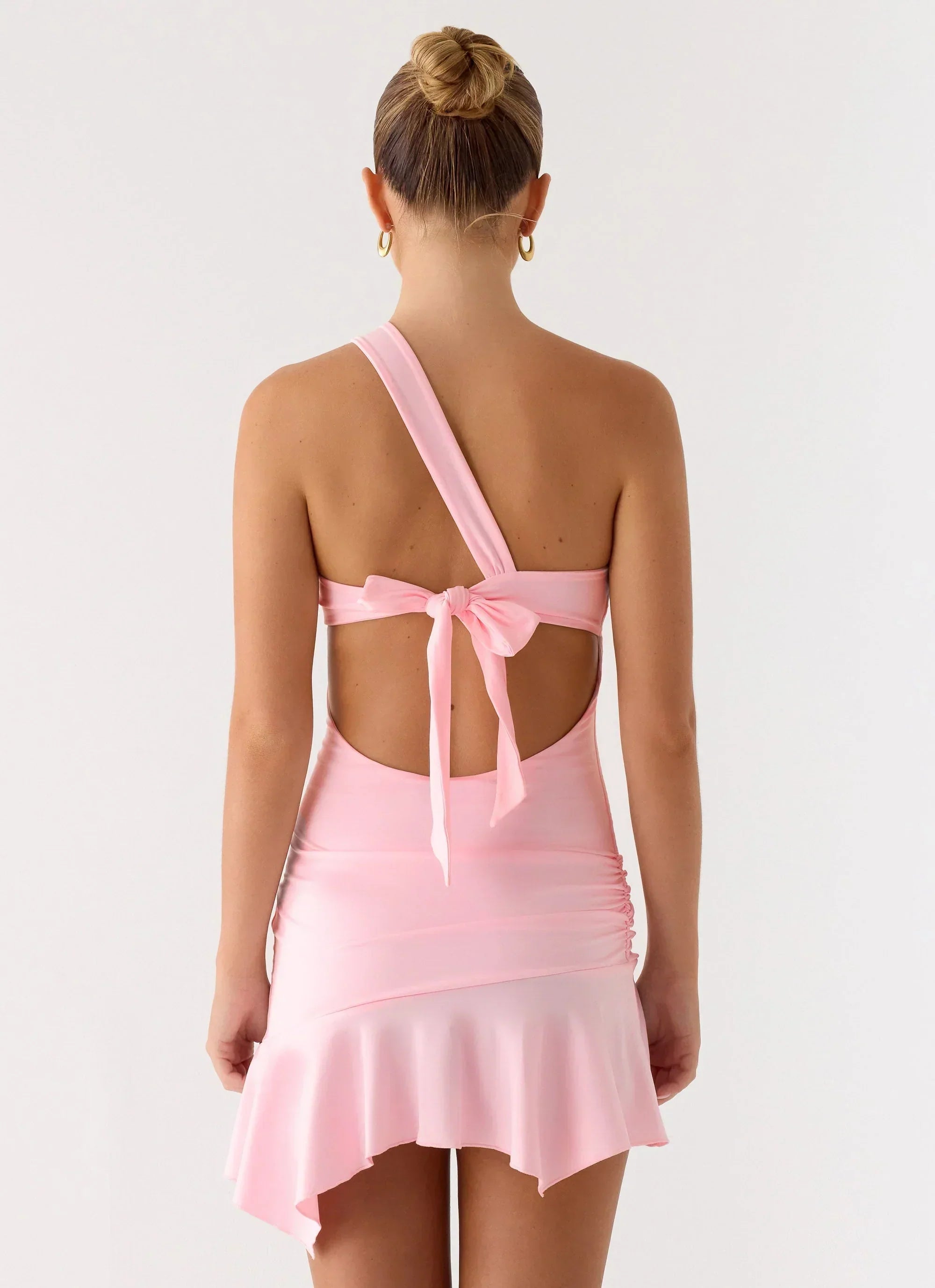 Kurzes Kleid mit Cut-Outs „Not Your Fan“ – Pink