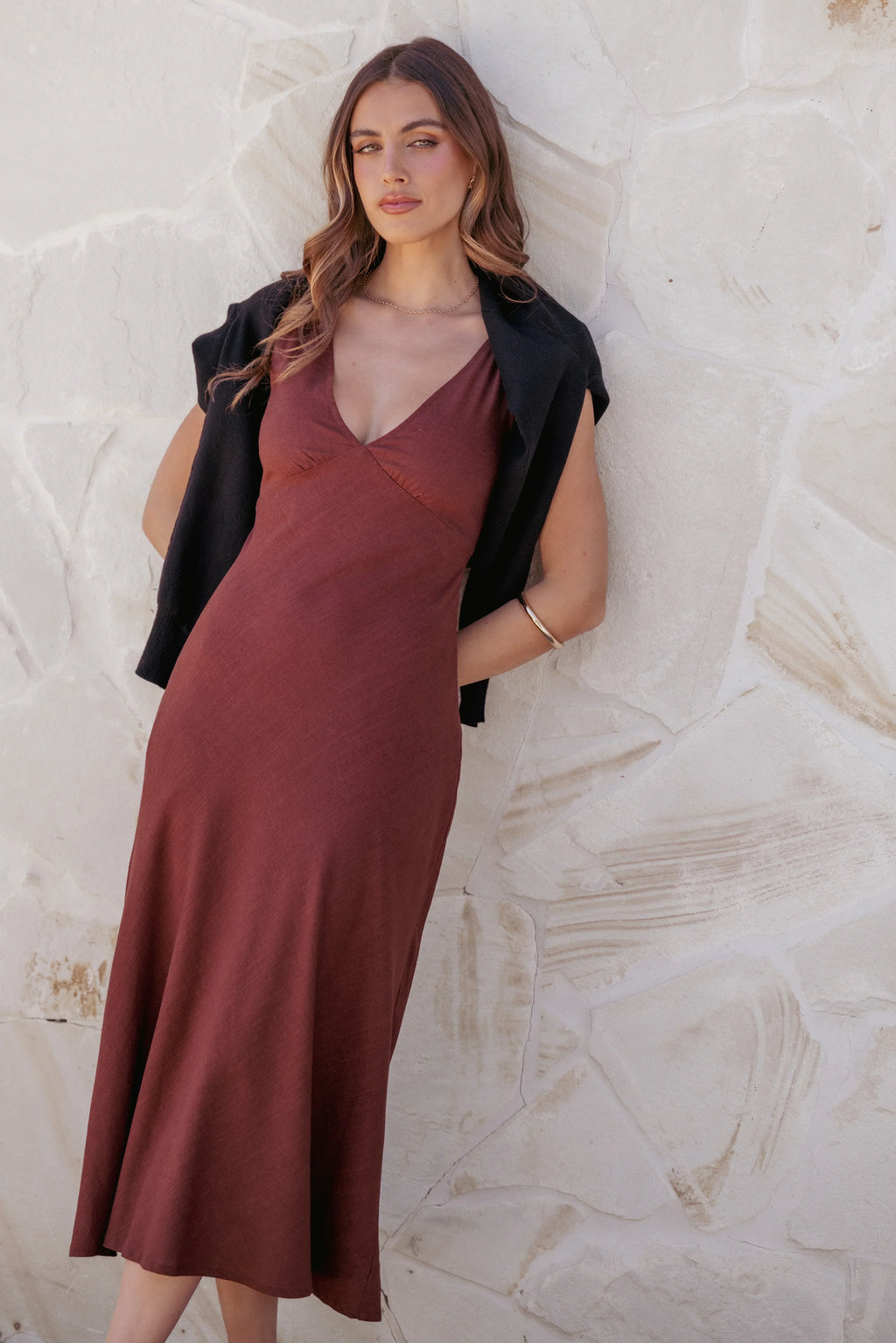 Shyla Midikleid - Braun