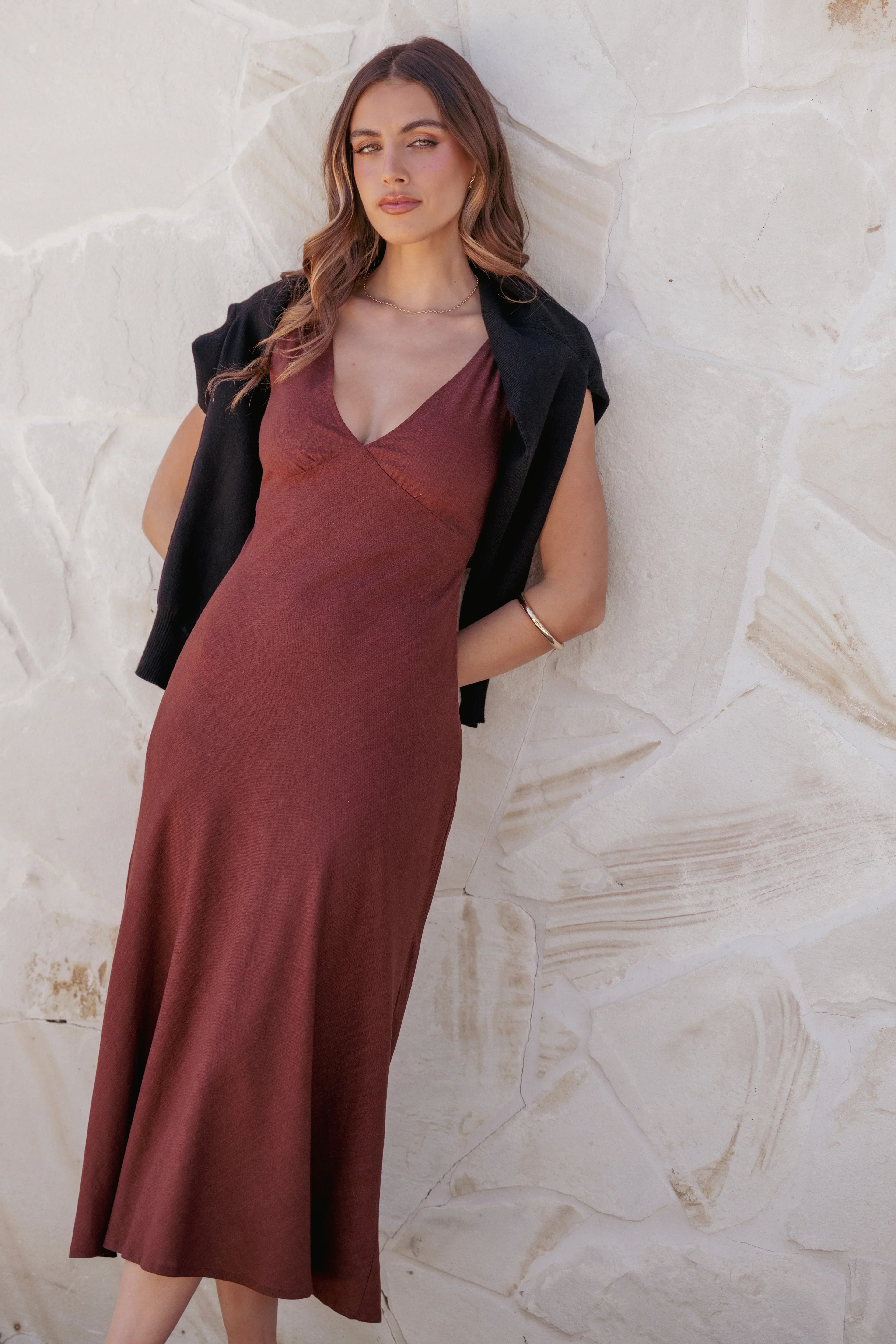 Shyla Midikleid - Braun