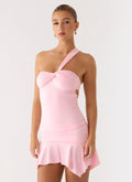 Kurzes Kleid mit Cut-Outs „Not Your Fan“ – Pink