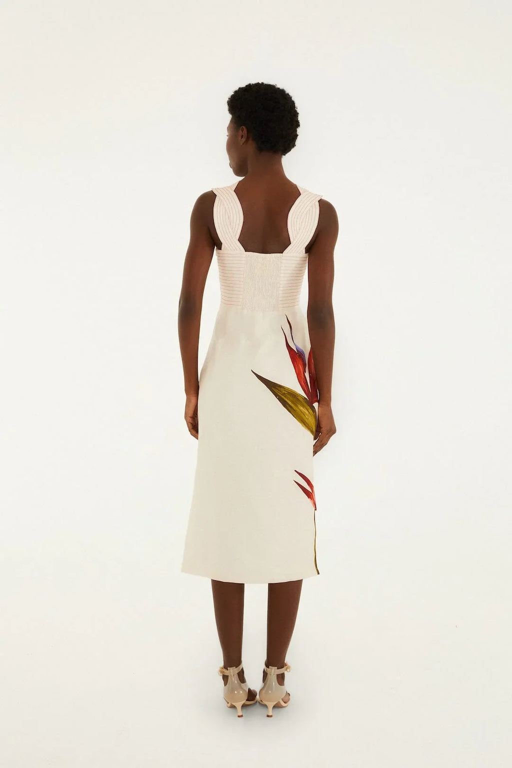 Midikleid Strelitzia in Sandfarbe