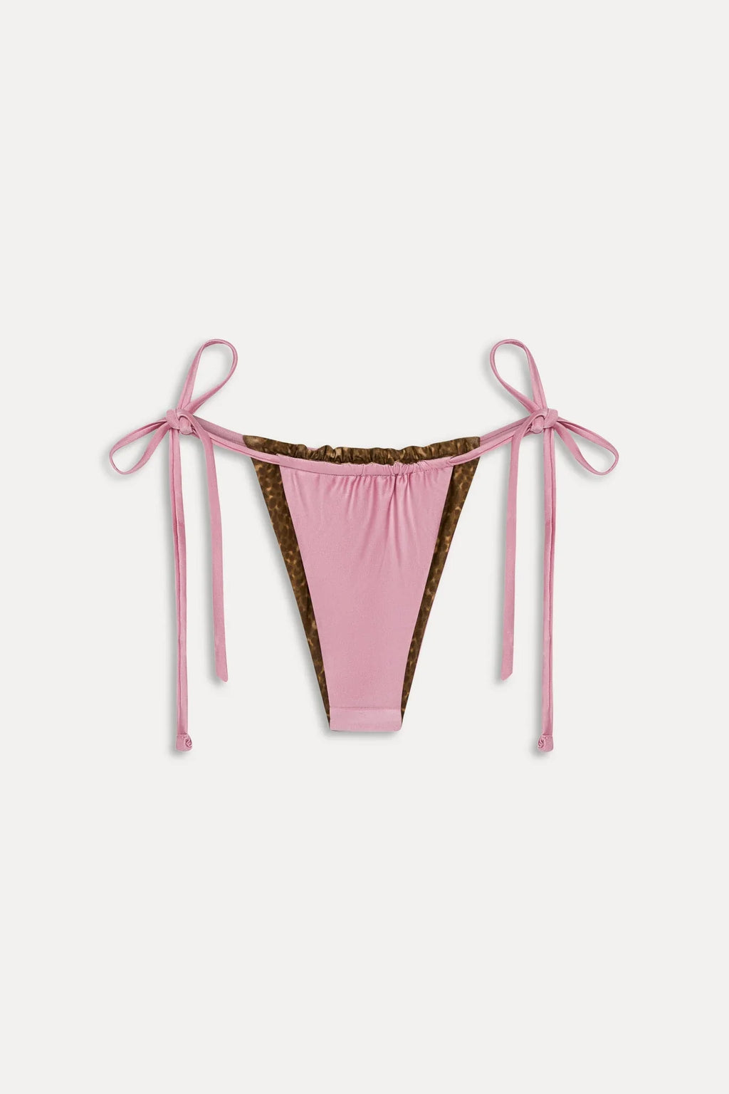 Tia Reversible Satin Bikini Bottom - Vintage Cheetah