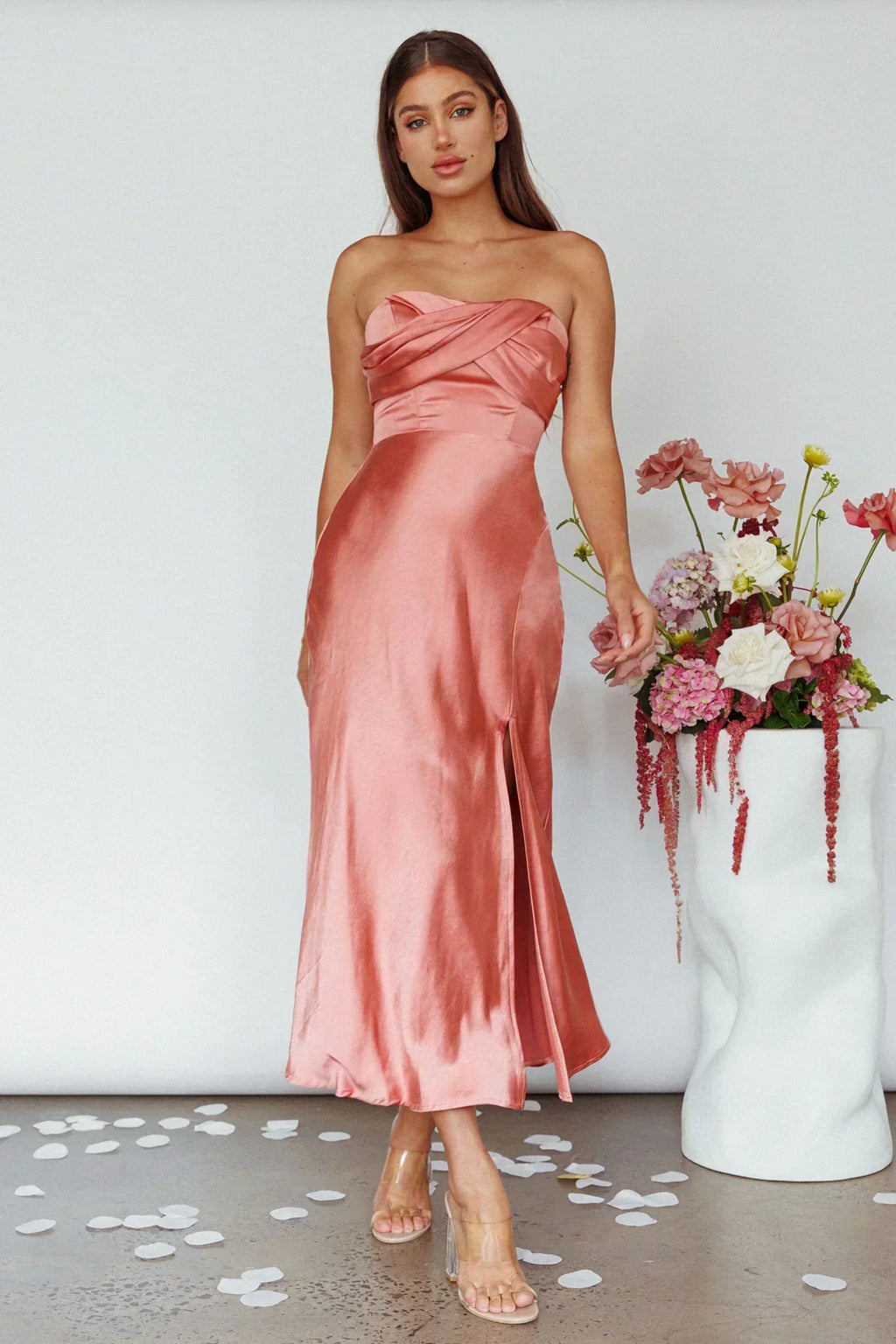 Yvette Wickelausschnitt Midikleid Desert Rose