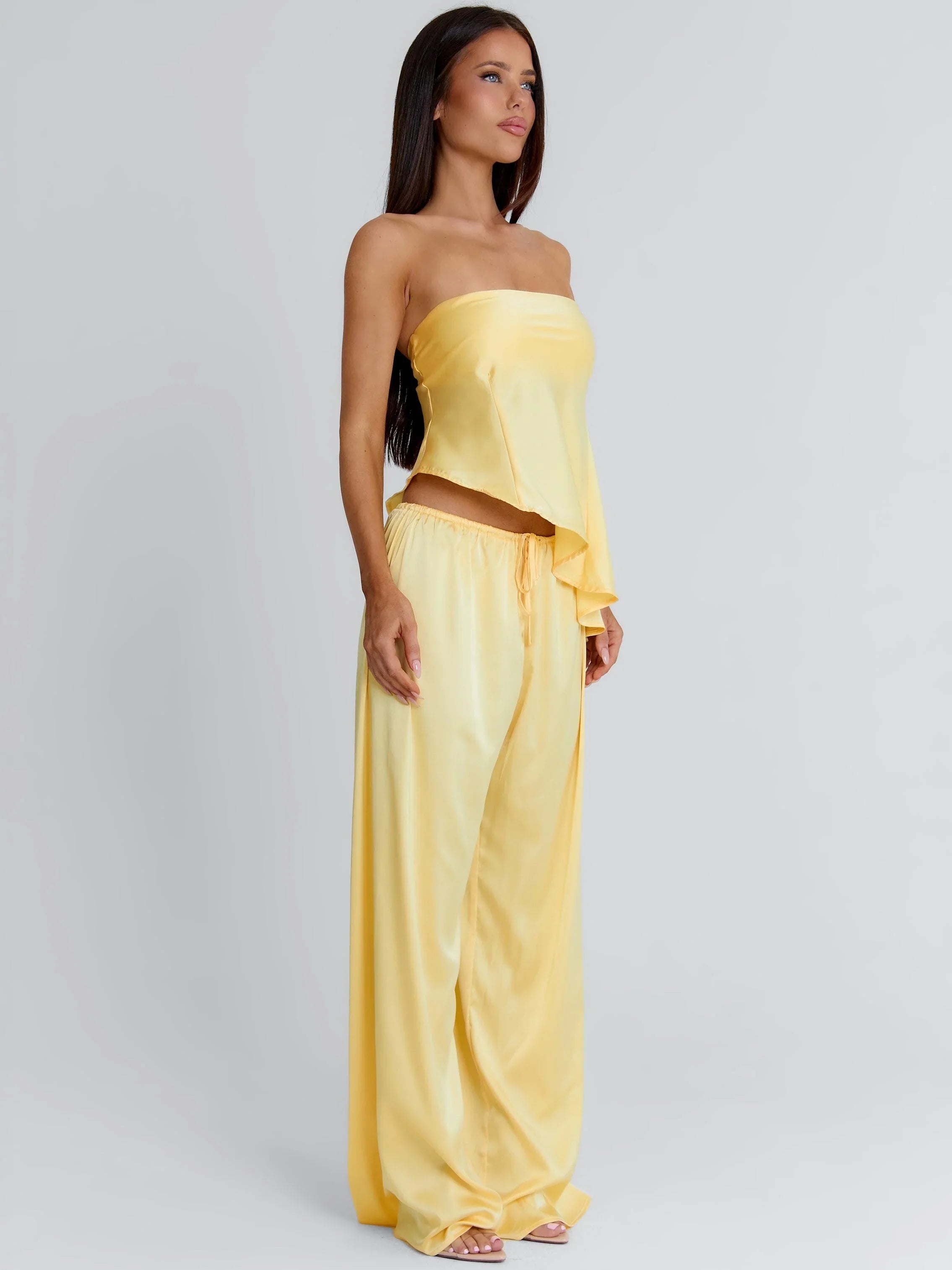 Clovelly Satin Top Yellow