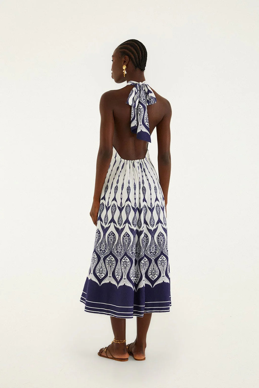 Off-White Fishes Flow Halterneck-Midikleid