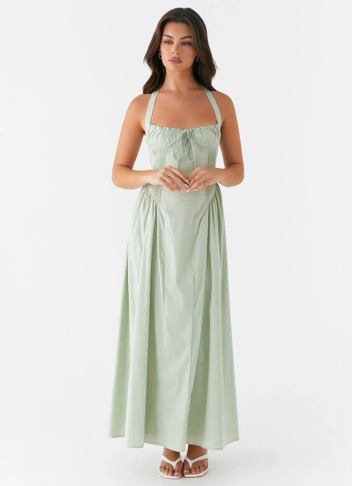 Olenna Neckholder-Midikleid - Salbeigrün