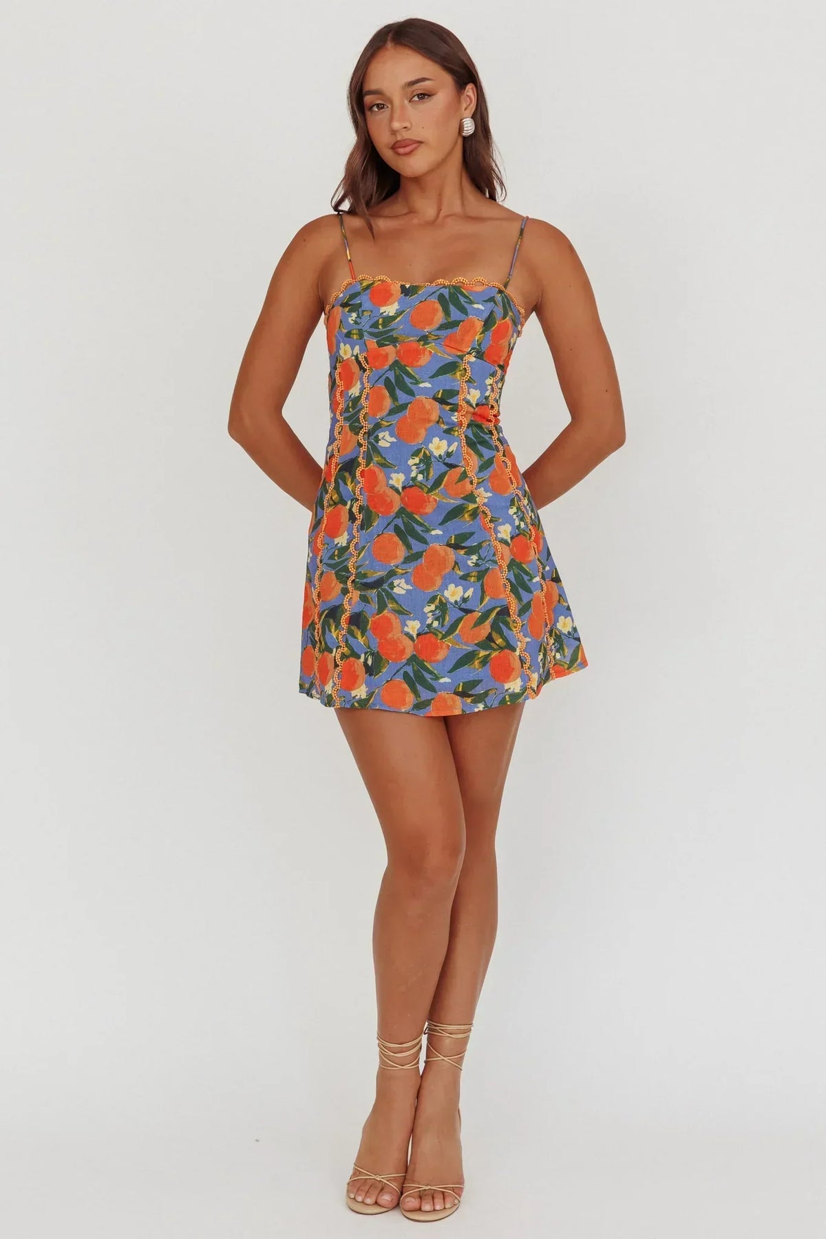 Chamberlain Mini-Kleid mit Wellenkante Zitrusorange