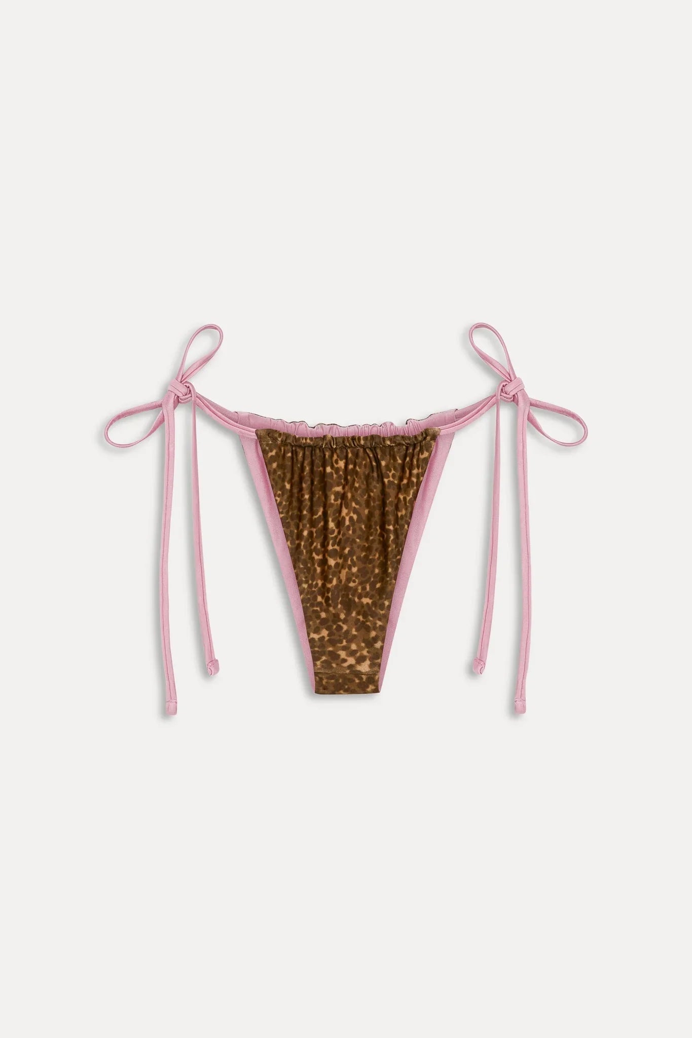Tia Reversible Satin Bikini Bottom - Vintage Cheetah