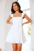 Sonnenbeschienenes Drift Minikleid Weiß